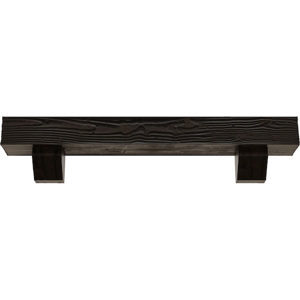 Kit W/ Ashford Corbels, Premium Walnut, 4H  X 4D X 36W Sandblasted Faux Wood Fireplace ManteL